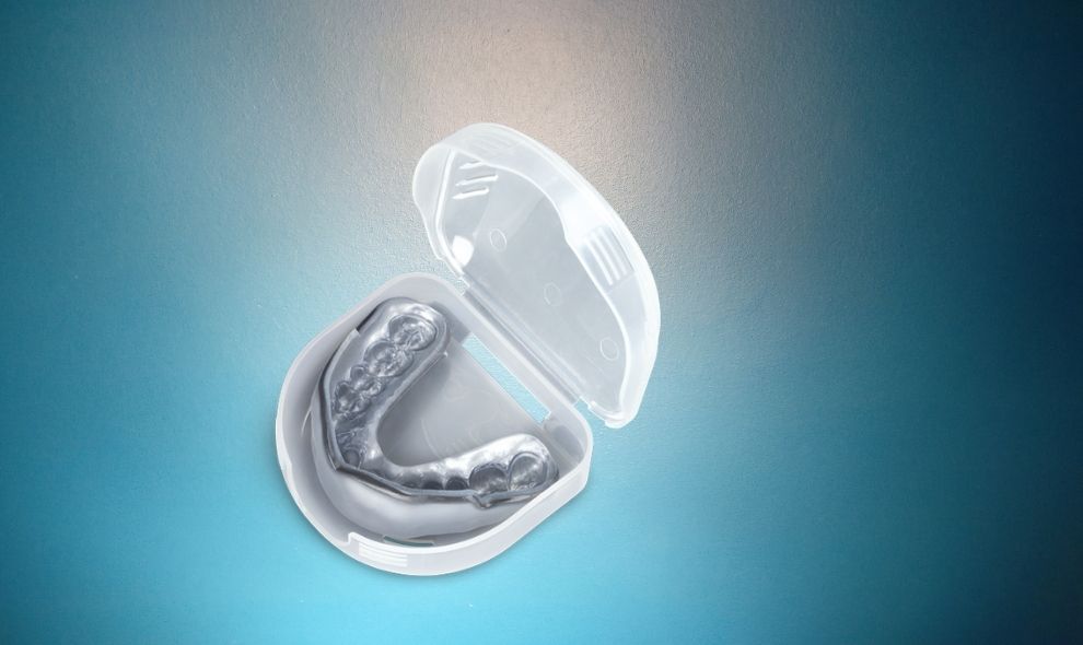 Photo of a sports mouth guard.